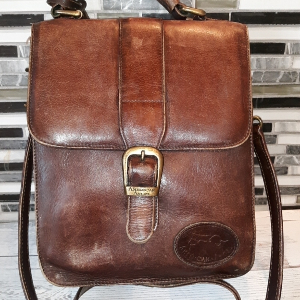 American Angel destressed leather bag